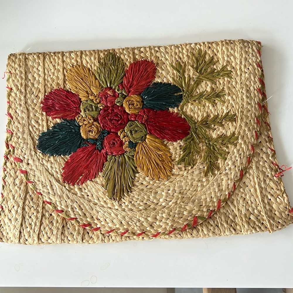 Vintage Cuban straw  lined clutch 1930’s